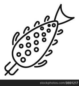 Fish bait activity icon. Outline fish bait activity vector icon for web design isolated on white background. Fish bait activity icon, outline style