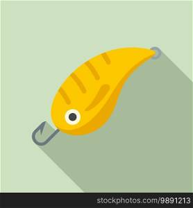 Fish bait plastic icon. Flat illustration of fish bait plastic vector icon for web design. Fish bait plastic icon, flat style