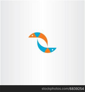 fish blue orange logo vector sign design
