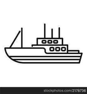 Fish boat icon outline vector. Sea vessel. Marine ship. Fish boat icon outline vector. Sea vessel