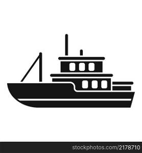 Fish boat icon simple vector. Sea vessel. Marine ship. Fish boat icon simple vector. Sea vessel