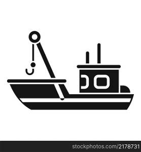 Fish boat net icon simple vector. Sea vessel. Marine fishing. Fish boat net icon simple vector. Sea vessel