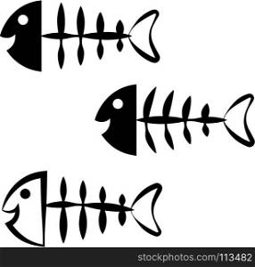 Fish Bone Icon Design Vector Art Illustration
