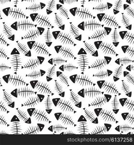 Fish Bone Seamless Pattern Background Vector Illustration EPS10. Fish Bone Seamless Pattern Background Vector Illustration