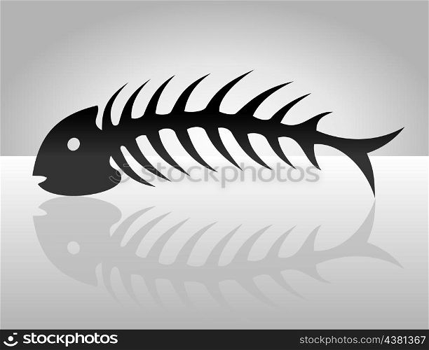 Fish bone2. The fish bone of black colour. A vector illustration