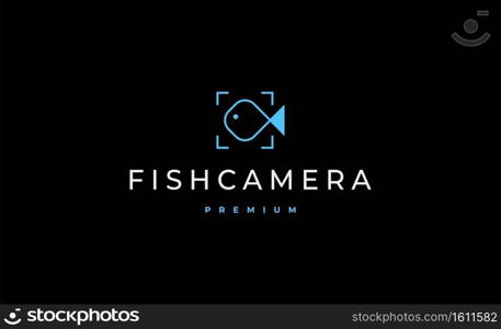 fish Camera Logo Design Vector Illustration