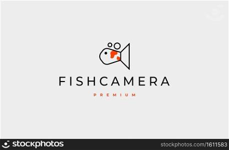 fish Camera Logo Design Vector Illustration