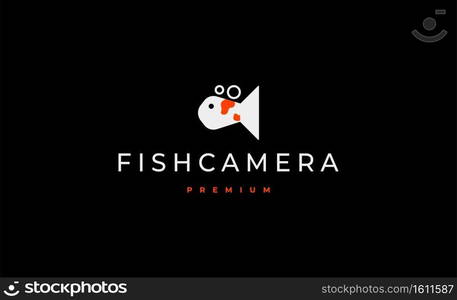 fish Camera Logo Design Vector Illustration