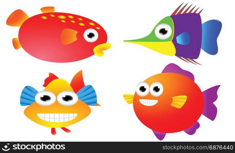 fish cartoon set