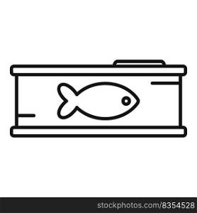 Fish cat tin can icon outline vector. Pet feed. Animal snack. Fish cat tin can icon outline vector. Pet feed