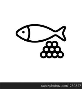 fish, caviar icon vector. Thin line sign. Isolated contour symbol illustration. fish, caviar icon vector. Isolated contour symbol illustration