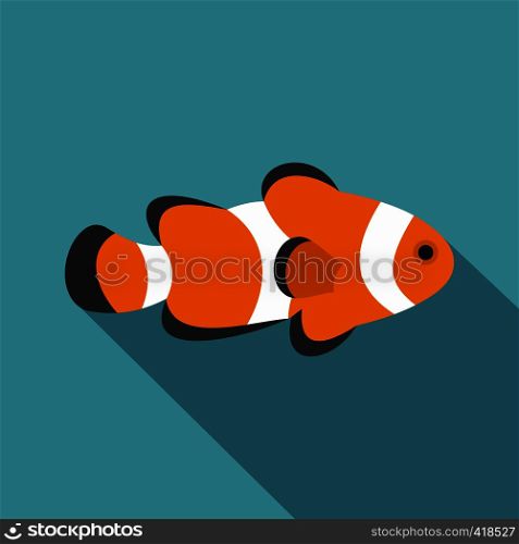Fish clown icon. Flat illustration of fish clown vector icon for web. Fish clown icon, flat style