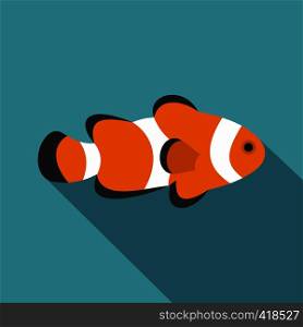 Fish clown icon. Flat illustration of fish clown vector icon for web. Fish clown icon, flat style