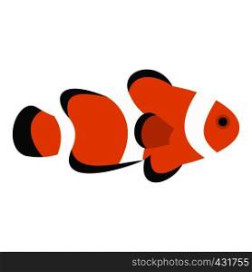 Fish clown icon flat isolated on white background vector illustration. Fish clown icon isolated