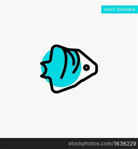 Fish, Coral, Ocean, Schooling, Banner turquoise highlight circle point Vector icon