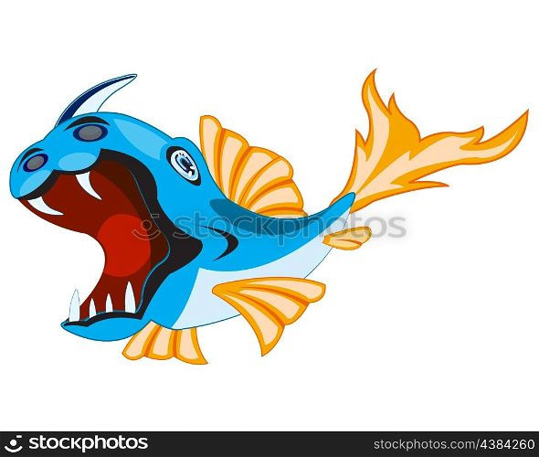 Fish crock on white. Dangerous fish crock on white background is insulated