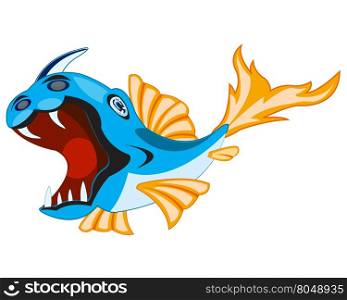 Fish crock on white. Dangerous fish crock on white background is insulated