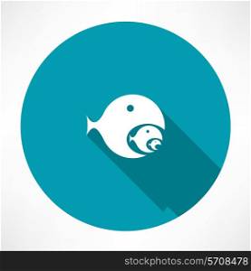 fish-eating fish icon. Flat modern style vector illustration