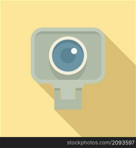 Fish eye camera icon flat vector. Video camcorder. Digital film camera. Fish eye camera icon flat vector. Video camcorder
