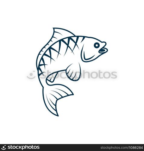 fish - fishing logo vector design template