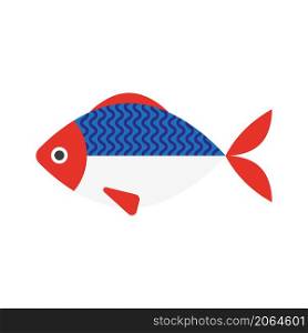 Fish flat style vector illustration.