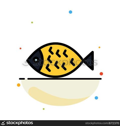 Fish, Food, Easter, Eat Abstract Flat Color Icon Template