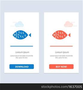 Fish, Food, Easter, Eat  Blue and Red Download and Buy Now web Widget Card Template
