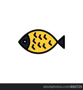 Fish, Food, Easter, Eat Flat Color Icon. Vector icon banner Template