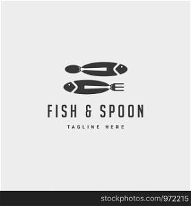 fish food spoon fork logo design vector icon element isolated - vector. fish food spoon fork logo design vector icon element isolated