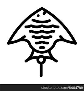 fish from kite line icon vector. fish from kite sign. isolated contour symbol black illustration. fish from kite line icon vector illustration