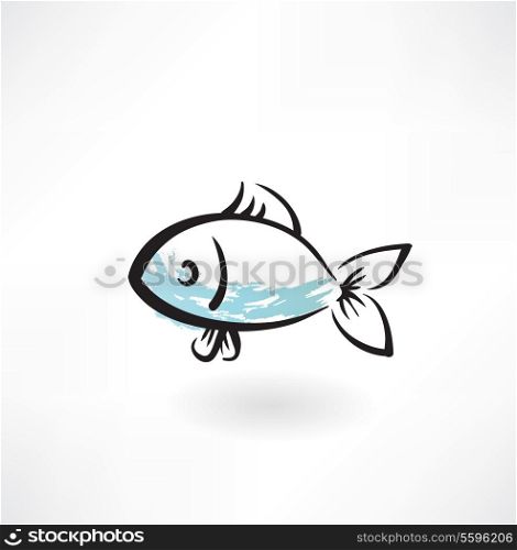 fish grunge icon