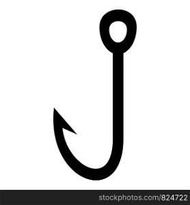 Fish hook icon. Simple illustration of fish hook vector icon for web design isolated on white background. Fish hook icon, simple style