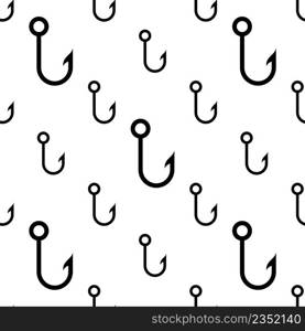 Fish Hook Seamless Pattern Design Vector Art Illustration