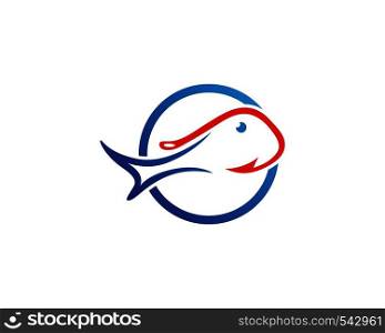 fish hook symbol and logo vector