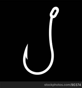 Fish hook white color icon .. Fish hook it is white color icon .