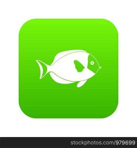 Fish icon digital green for any design isolated on white vector illustration. Fish icon digital green