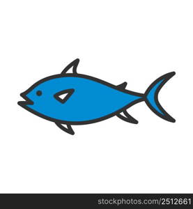 Fish Icon. Editable Bold Outline With Color Fill Design. Vector Illustration.