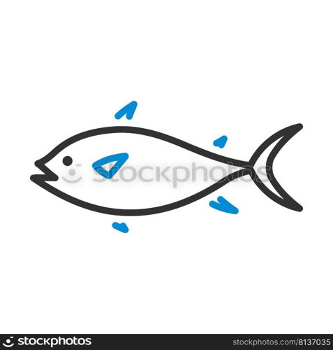 Fish Icon. Editable Bold Outline With Color Fill Design. Vector Illustration.