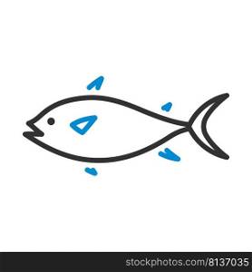Fish Icon. Editable Bold Outline With Color Fill Design. Vector Illustration.