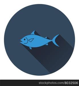 Fish icon. Flat color design. Vector illustration.