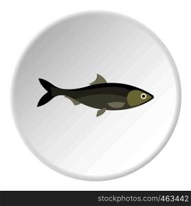 Fish icon in flat circle isolated vector illustration for web. Fish icon circle