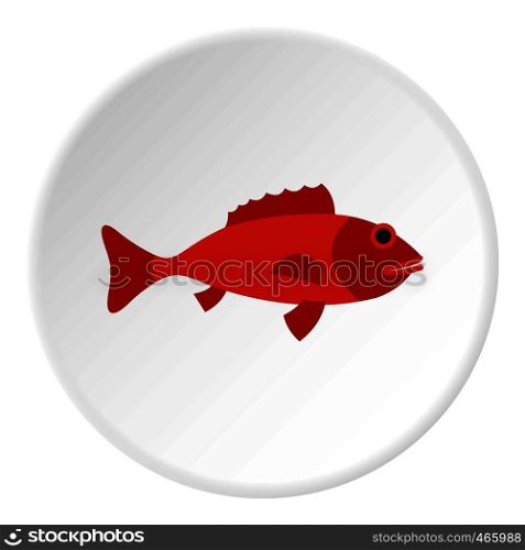 Fish icon in flat circle isolated vector illustration for web. Fish icon circle