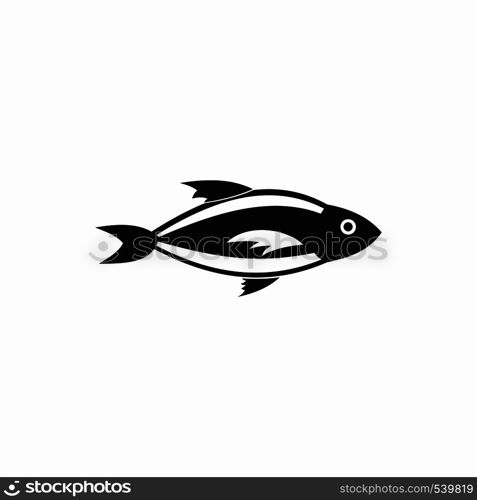 Fish icon in simple style on a white background. Fish icon in simple style