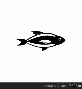 Fish icon in simple style on a white background. Fish icon in simple style