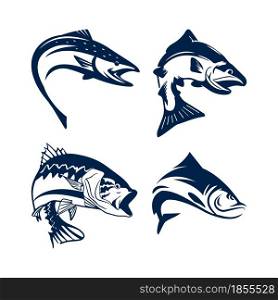 Fish icon logo company. isolated on white background.