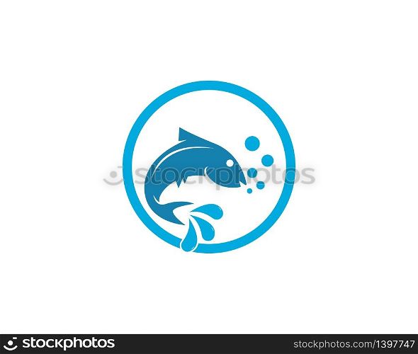 Fish icon logo template