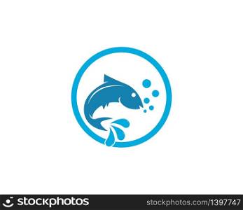 Fish icon logo template