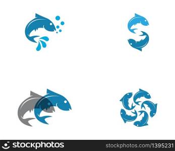 Fish icon logo template vector