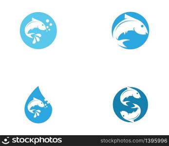 Fish icon logo template vector