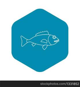 Fish icon. Outline illustration of fish vector icon for web. Fish icon, outline style